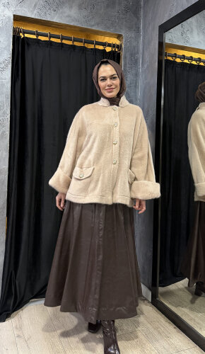 Vuu Peluş Oversize Ceket PUDRA