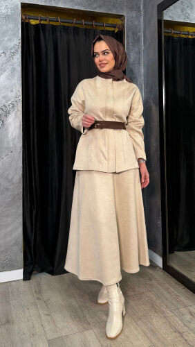 Vuu Scuba Pembe Balık Etek EKRU