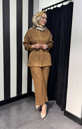 Vuu Spor Dikişli Peplum Ceket CAMEL - 2