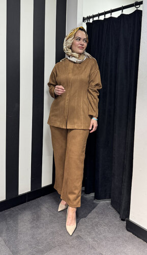 Vuu Spor Dikişli Peplum Ceket CAMEL - 3