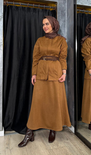 Vuu Spor Dikişli Peplum Ceket CAMEL