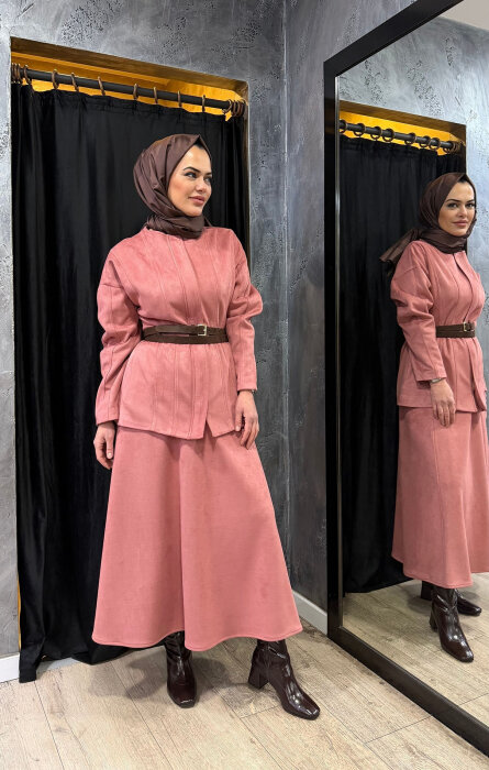 Vuu Spor Dikişli Peplum Ceket GÜL KURUSU - 1