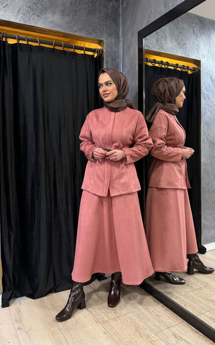 Vuu Spor Dikişli Peplum Ceket GÜL KURUSU - 2