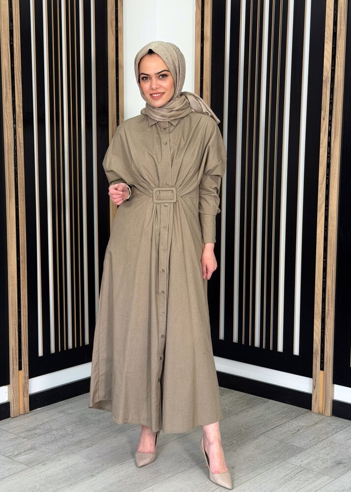 Vuu Tokalı Gömlek Elbise HAKİ