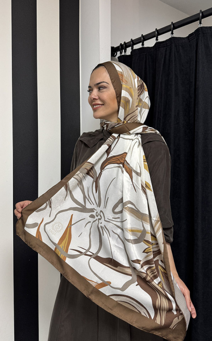 YaQa Blossem Premium Şal KAHVE - 2