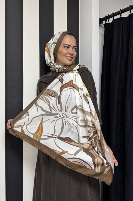 YaQa Blossem Premium Şal KAHVE - 1