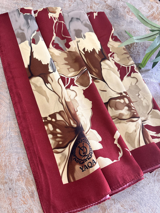 YaQa Flower Premium Şal BORDO - 2