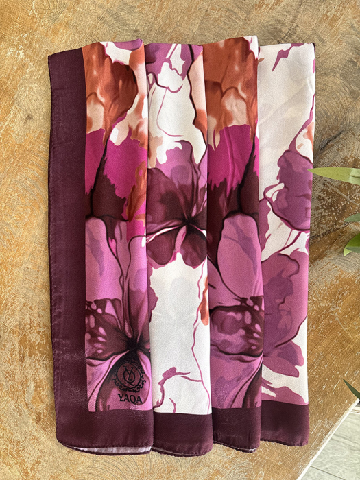 YaQa Flower Premium Şal MÜRDÜM - 4