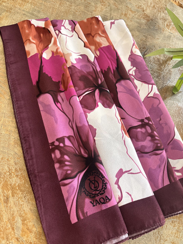 YaQa Flower Premium Şal MÜRDÜM - 5
