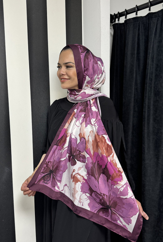YaQa Flower Premium Şal MÜRDÜM - 2