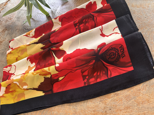 YaQa Flower Premium Şal SİYAH KIRMIZI - 6