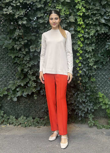 YaQa Kırmızı Dar Paça Pantolon KIRMIZI - 4