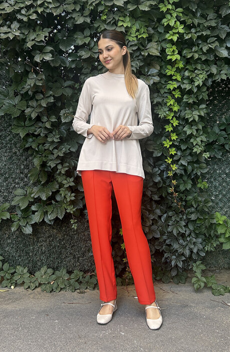 YaQa Kırmızı Dar Paça Pantolon KIRMIZI - 1