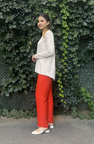 YaQa Kırmızı Dar Paça Pantolon KIRMIZI - 3