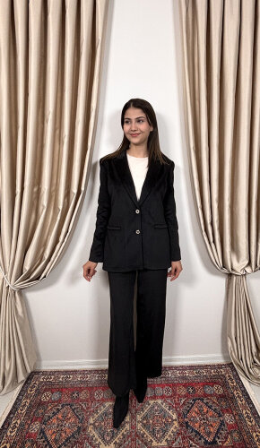 YaQa Rennes Kadife Takım SİYAH