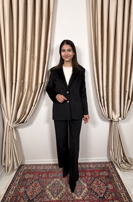 YaQa Rennes Kadife Takım SİYAH - 3