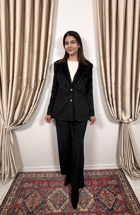 YaQa Rennes Kadife Takım SİYAH - 4