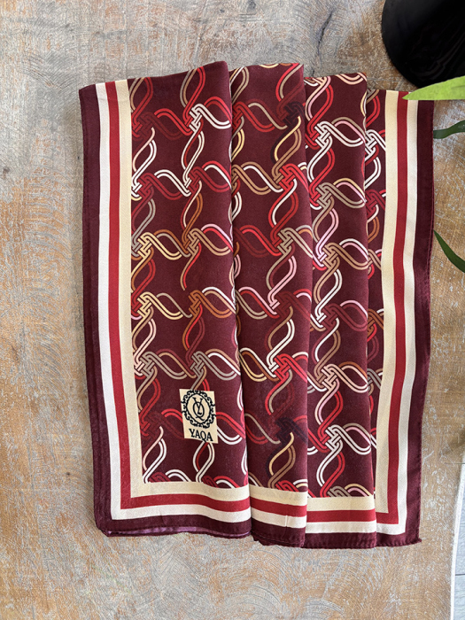 YaQa Ring Premium Şal Siyah-Bordo - 1