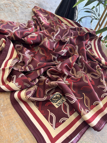 YaQa Ring Premium Şal Siyah-Bordo - 3