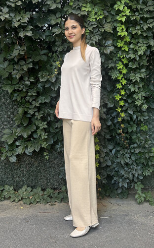 Yeşim Özcan Triko Pantolon CAMEL - 2