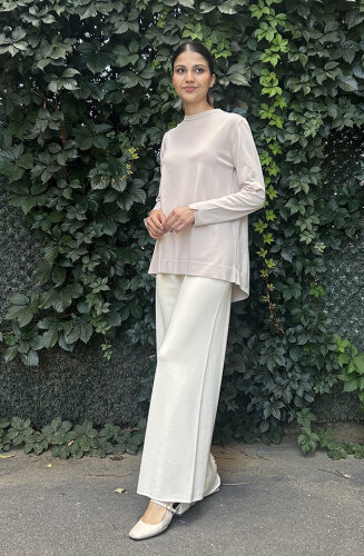 Yeşim Özcan Triko Pantolon EKRU - 2